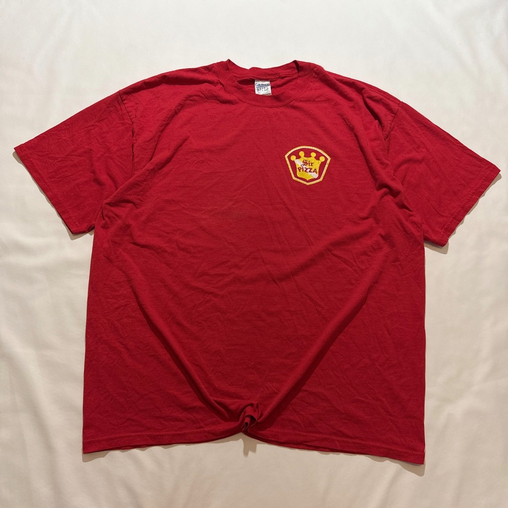 Gildan T-Shirt Men 2XL Red Sir Pizza Asheboro NC Graphic Heavyweight Tee